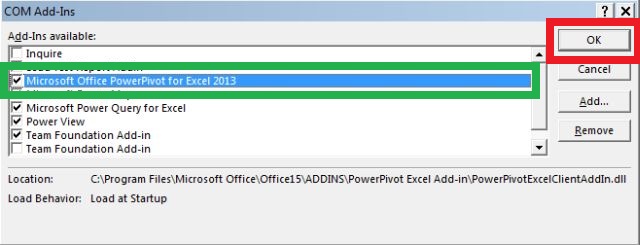 powerpivot enable